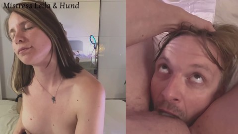 Close-up view of an amateur couple indulging in pussy play