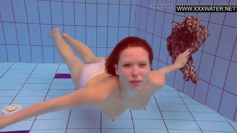 Underwater pussy play, accidental nudity enf